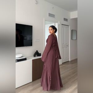 ASOS Long Sleeve Brown Dress